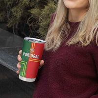 Custom Portugal Football Tumbler Cup Coat of Arms Line Art Style - Wonder Print Shop