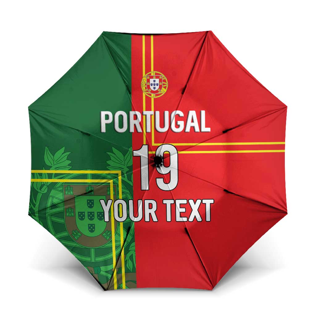 Custom Portugal Football Umbrella Coat of Arms Line Art Style - Wonder Print Shop