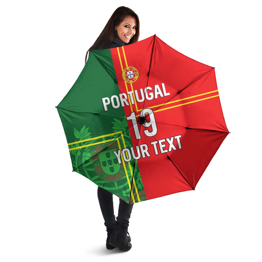 Custom Portugal Football Umbrella Coat of Arms Line Art Style - Wonder Print Shop