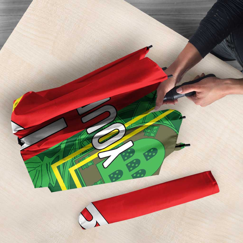 Custom Portugal Football Umbrella Coat of Arms Line Art Style - Wonder Print Shop