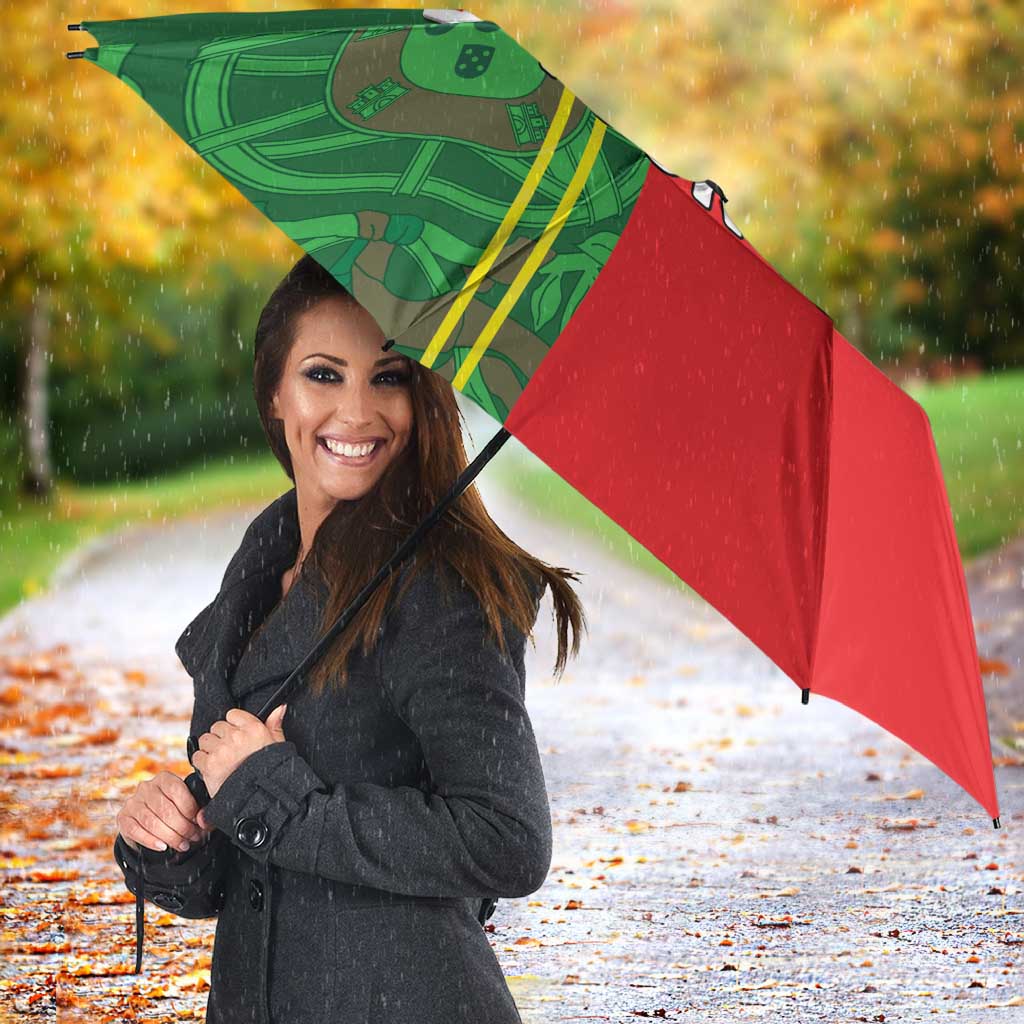 Custom Portugal Football Umbrella Coat of Arms Line Art Style - Wonder Print Shop