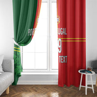 Custom Portugal Football Window Curtain Coat of Arms Line Art Style - Wonder Print Shop