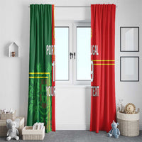 Custom Portugal Football Window Curtain Coat of Arms Line Art Style - Wonder Print Shop