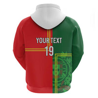Custom Portugal Football Zip Hoodie Coat of Arms Line Art Style - Wonder Print Shop