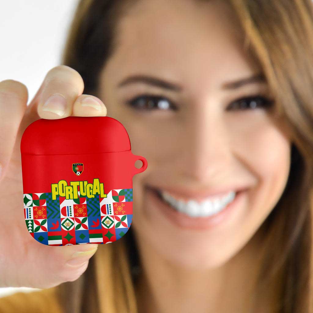 Portugal Football AirPods Case Patchwork National Flag Design - Wonder Print Shop