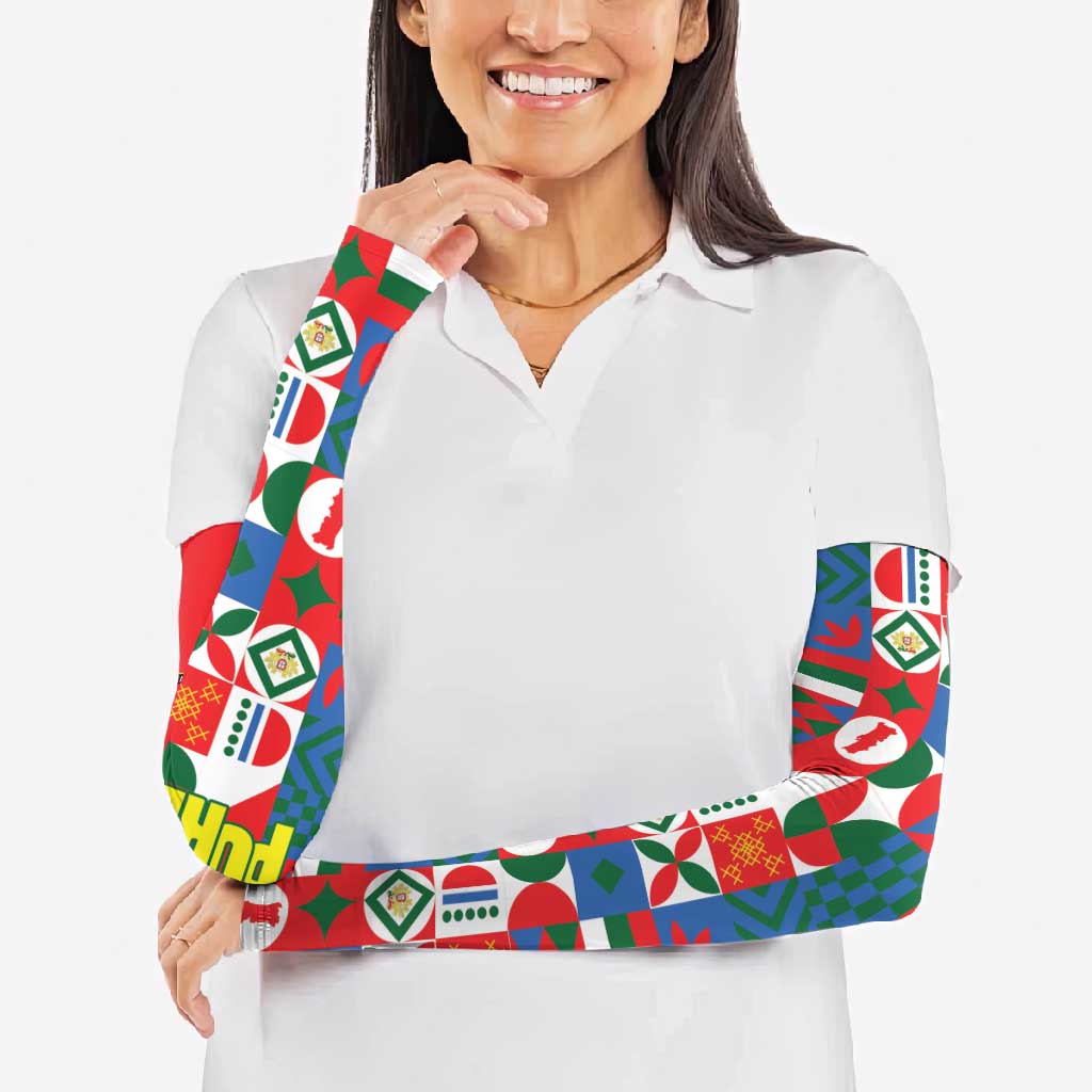 Portugal Football Arm Sleeves Patchwork National Flag Design - Wonder Print Shop