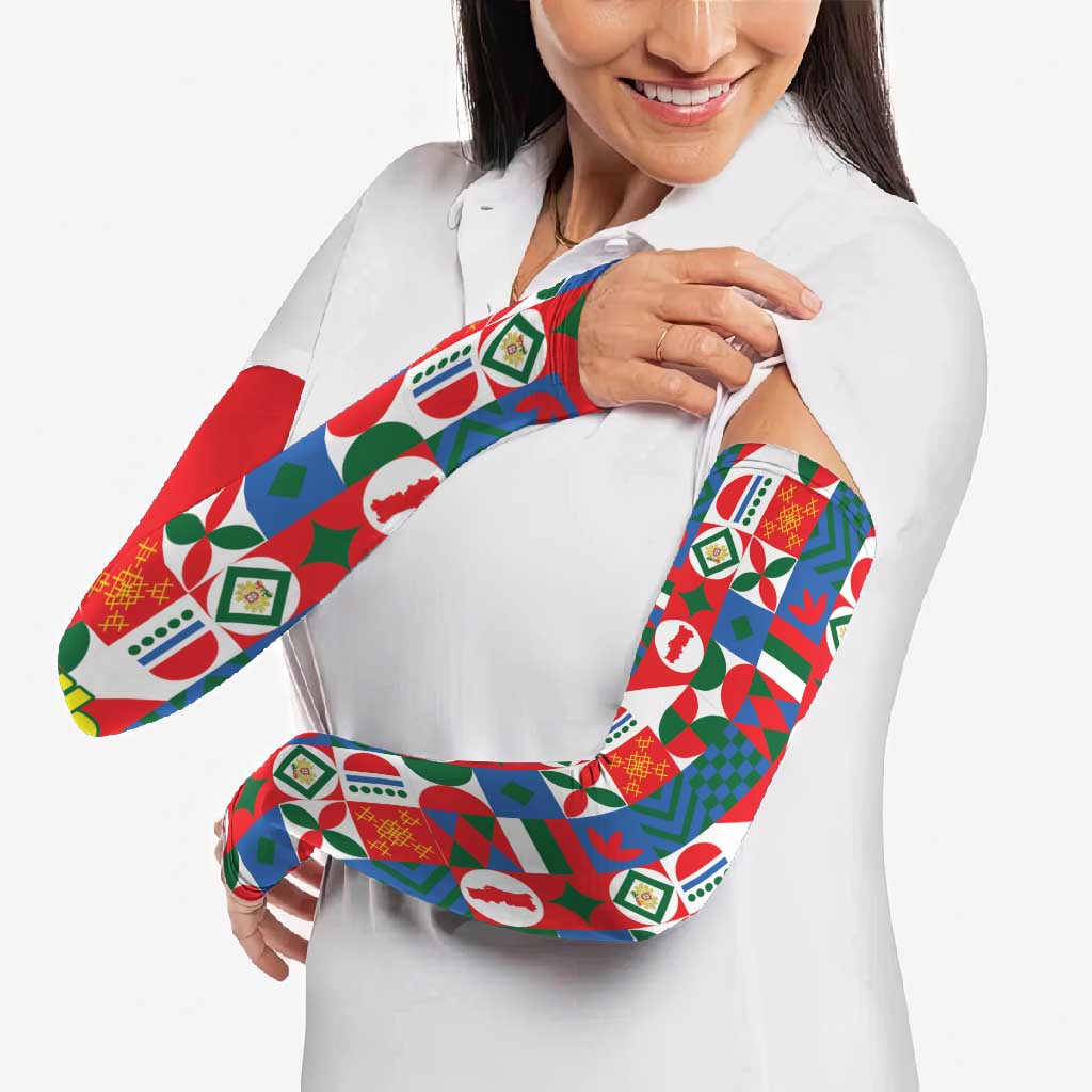 Portugal Football Arm Sleeves Patchwork National Flag Design - Wonder Print Shop