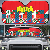 Portugal Football Auto Sun Shade Patchwork National Flag Design - Wonder Print Shop