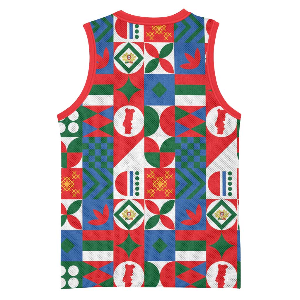 Portugal Football Basketball Jersey Patchwork National Flag Design - Wonder Print Shop