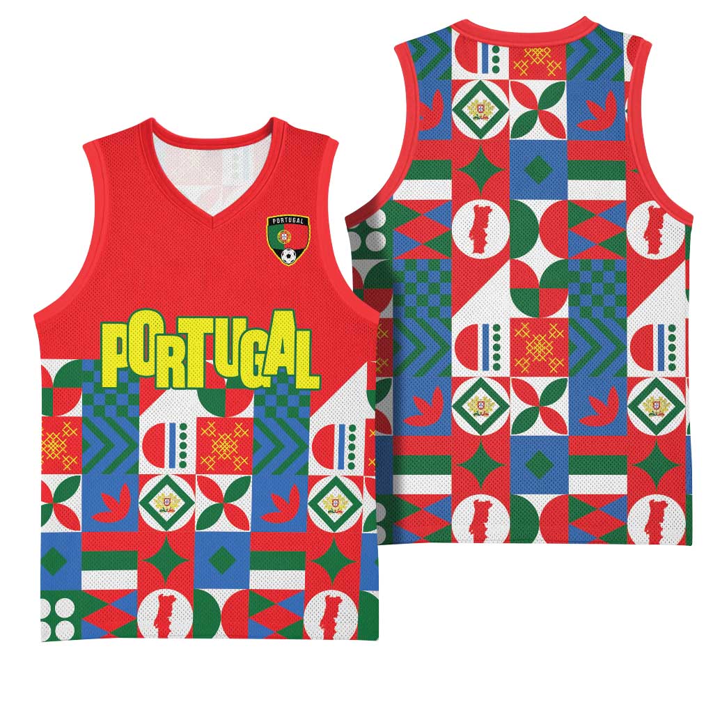 Portugal Football Basketball Jersey Patchwork National Flag Design - Wonder Print Shop