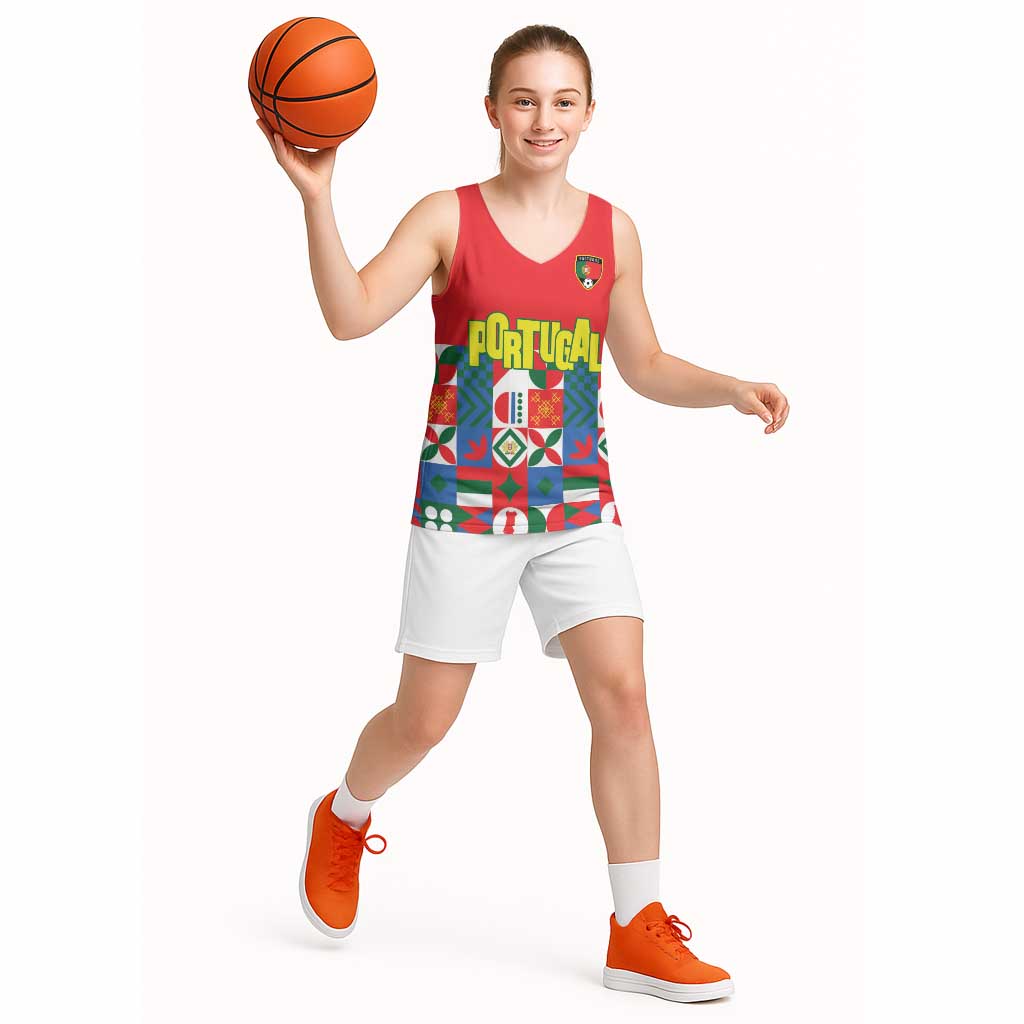 Portugal Football Basketball Jersey Patchwork National Flag Design - Wonder Print Shop