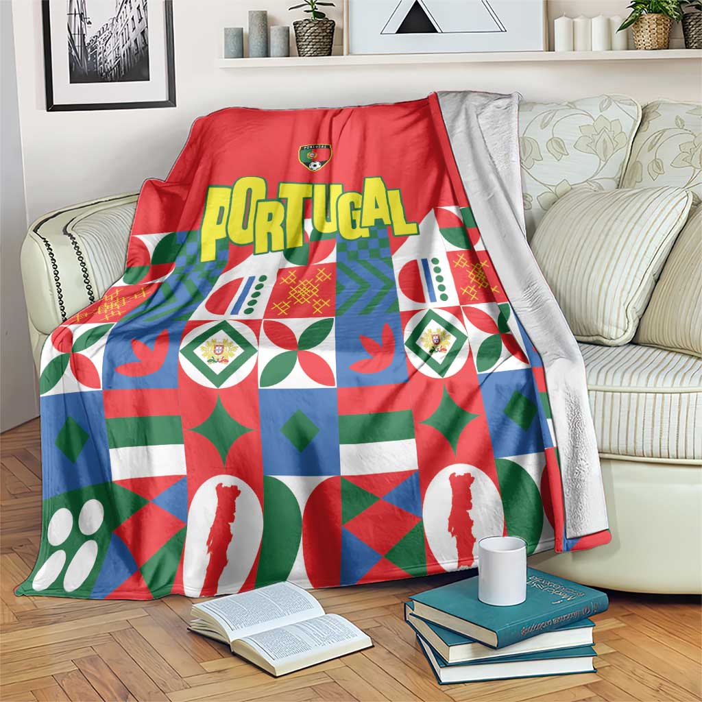 Portugal Football Blanket Patchwork National Flag Design - Wonder Print Shop