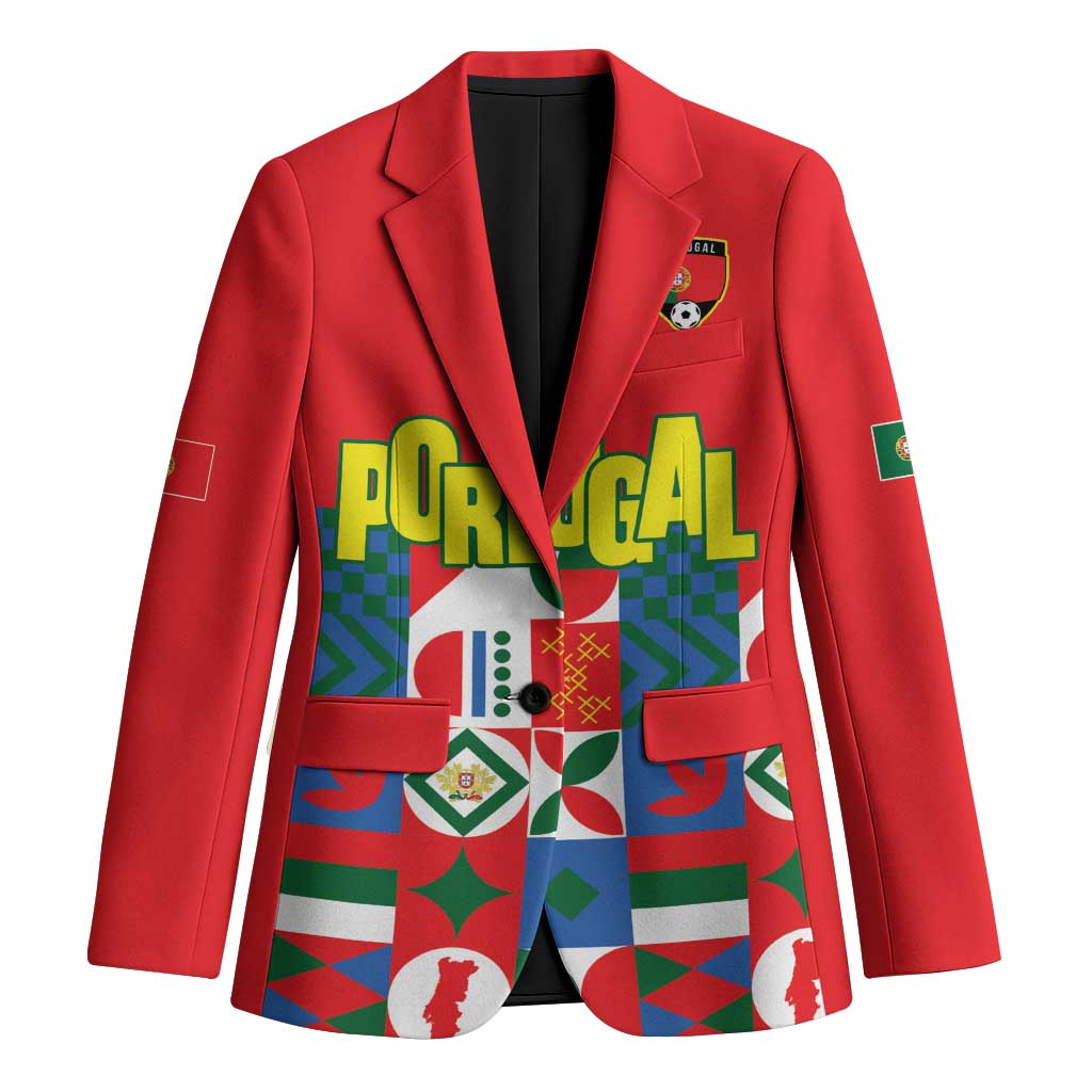 Portugal Football Blazer Patchwork National Flag Design - Wonder Print Shop