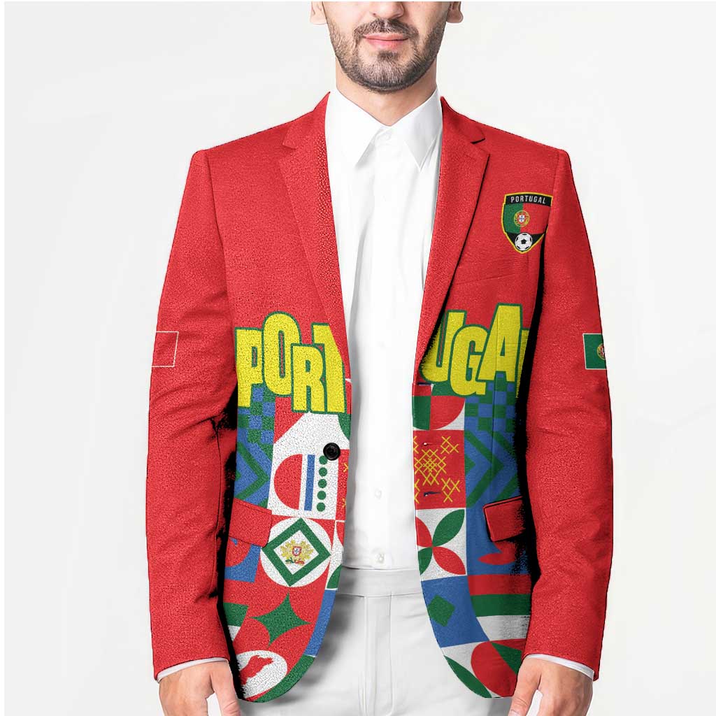 Portugal Football Blazer Patchwork National Flag Design - Wonder Print Shop