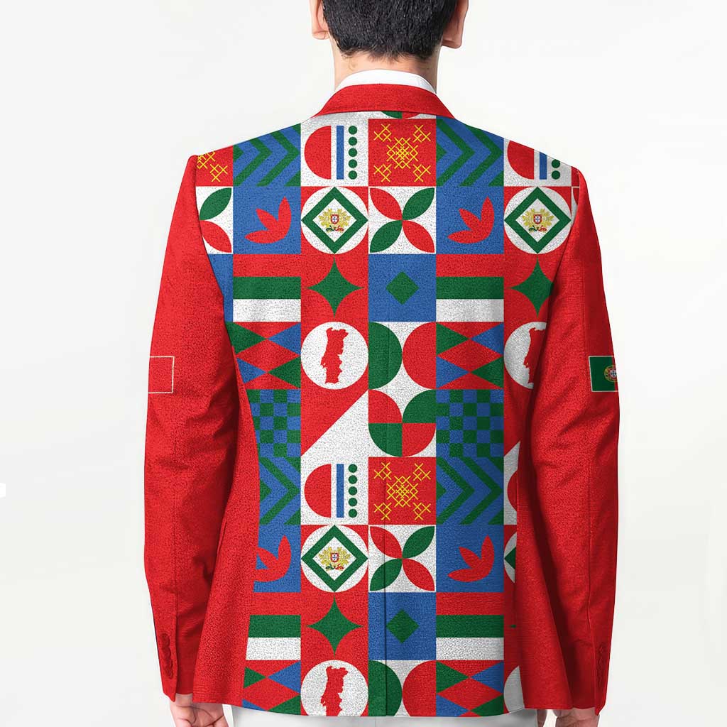 Portugal Football Blazer Patchwork National Flag Design - Wonder Print Shop