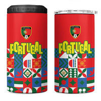 Portugal Football 4 in 1 Can Cooler Tumbler Patchwork National Flag Design - Wonder Print Shop