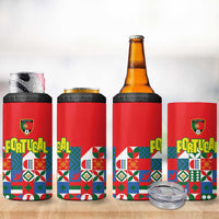Portugal Football 4 in 1 Can Cooler Tumbler Patchwork National Flag Design - Wonder Print Shop