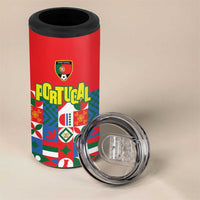 Portugal Football 4 in 1 Can Cooler Tumbler Patchwork National Flag Design - Wonder Print Shop