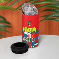 Portugal Football 4 in 1 Can Cooler Tumbler Patchwork National Flag Design - Wonder Print Shop