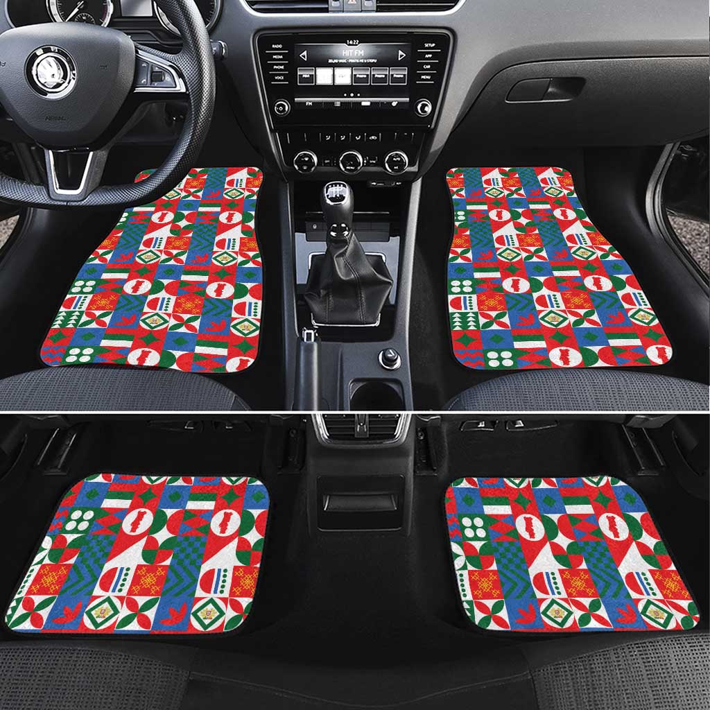 Portugal Football Car Mats Patchwork National Flag Design - Wonder Print Shop