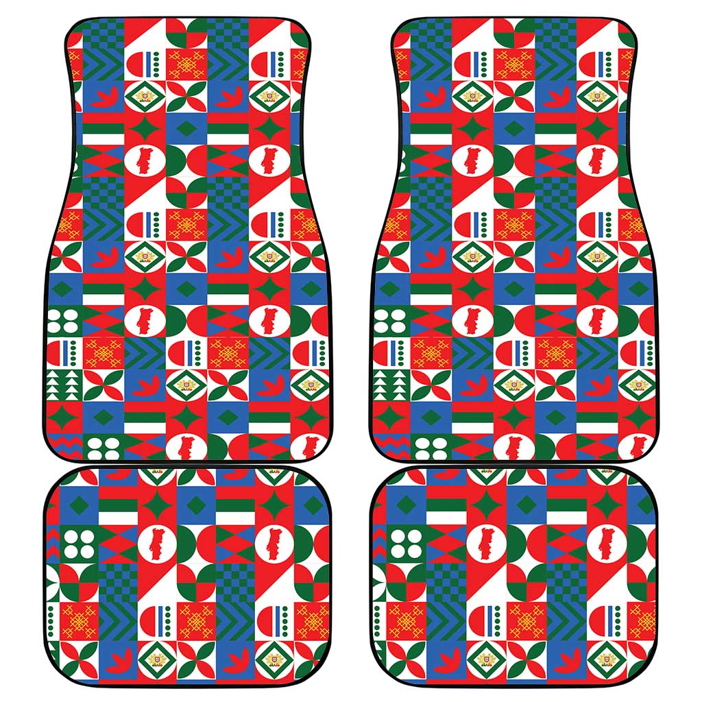 Portugal Football Car Mats Patchwork National Flag Design - Wonder Print Shop