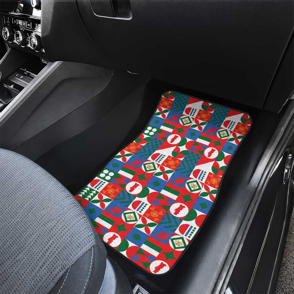 Portugal Football Car Mats Patchwork National Flag Design - Wonder Print Shop