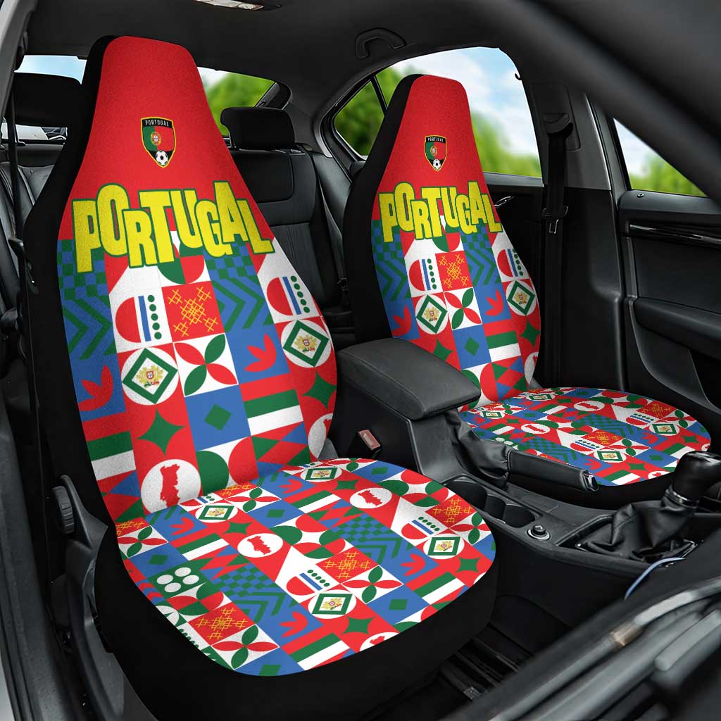 Portugal Football Car Seat Cover Patchwork National Flag Design - Wonder Print Shop