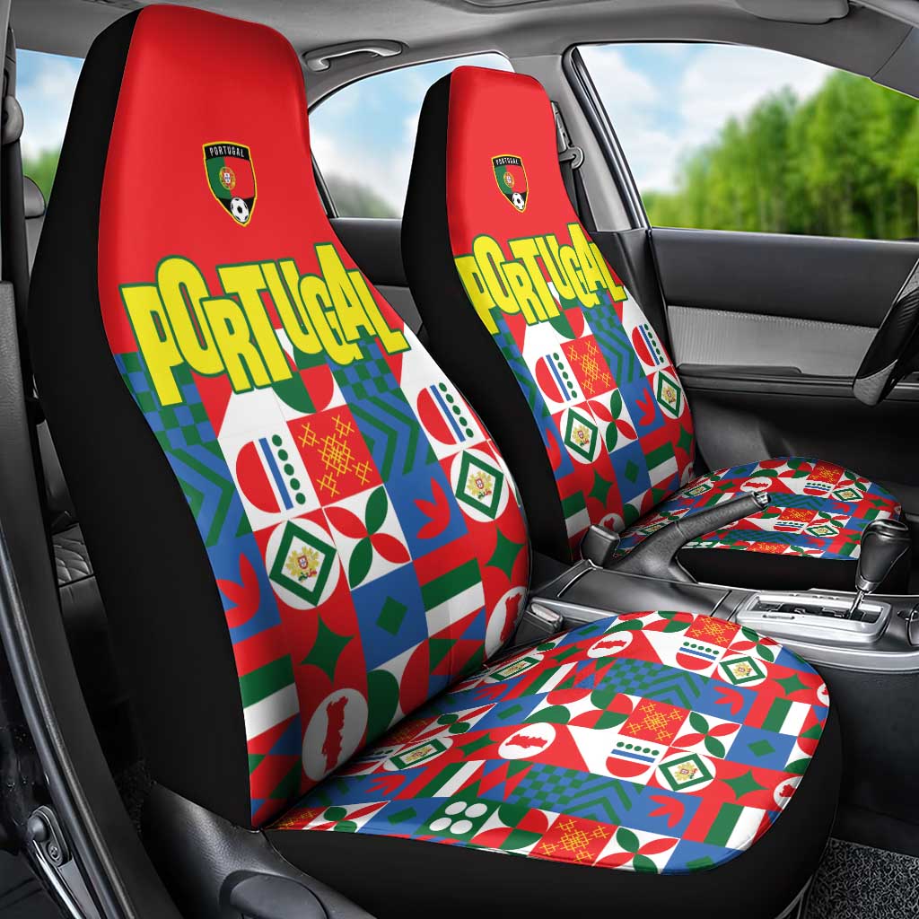 Portugal Football Car Seat Cover Patchwork National Flag Design - Wonder Print Shop