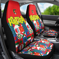 Portugal Football Car Seat Cover Patchwork National Flag Design - Wonder Print Shop
