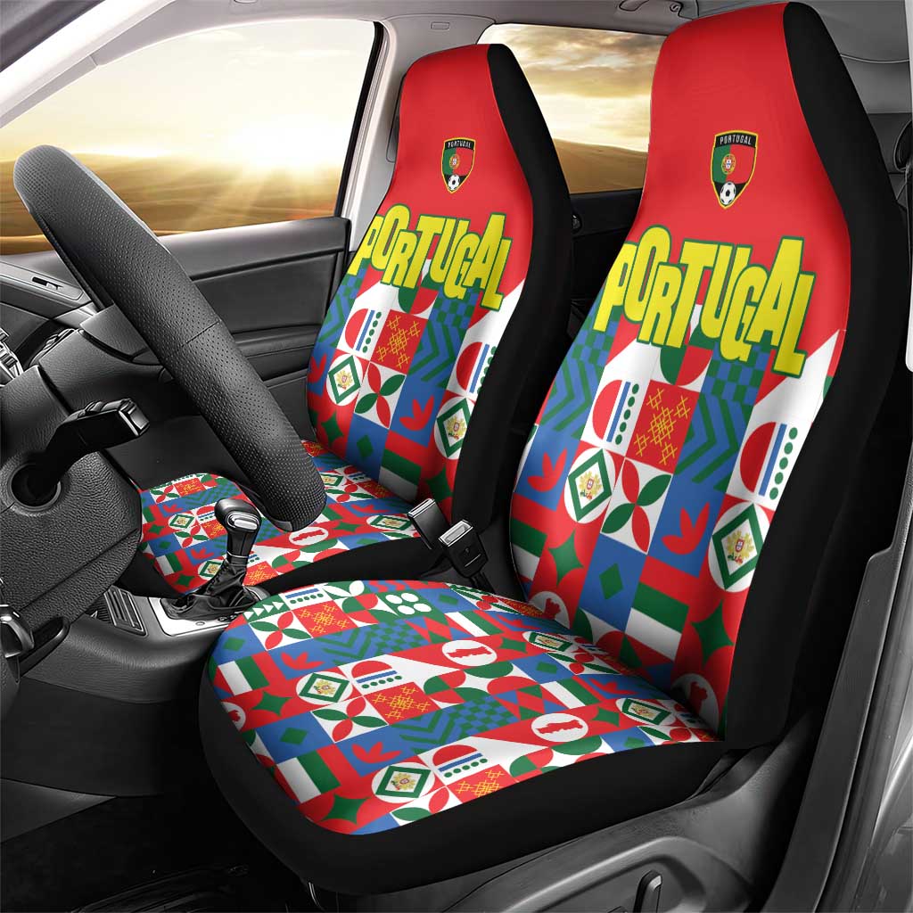 Portugal Football Car Seat Cover Patchwork National Flag Design - Wonder Print Shop