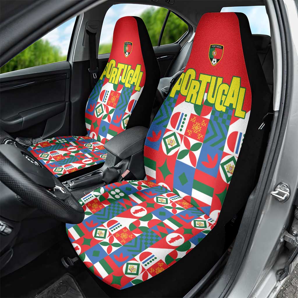 Portugal Football Car Seat Cover Patchwork National Flag Design - Wonder Print Shop