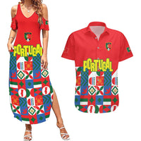 Portugal Football Couples Matching Summer Maxi Dress and Hawaiian Shirt Patchwork National Flag Design - Wonder Print Shop
