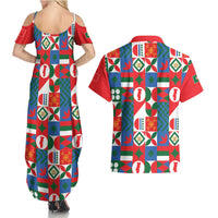 Portugal Football Couples Matching Summer Maxi Dress and Hawaiian Shirt Patchwork National Flag Design - Wonder Print Shop
