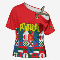 Portugal Football Cross Shoulder Shirt Patchwork National Flag Design - Wonder Print Shop