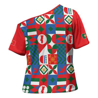 Portugal Football Cross Shoulder Shirt Patchwork National Flag Design - Wonder Print Shop
