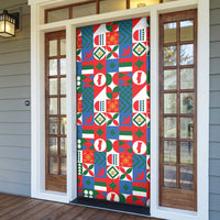 Portugal Football Door Cover Patchwork National Flag Design - Wonder Print Shop