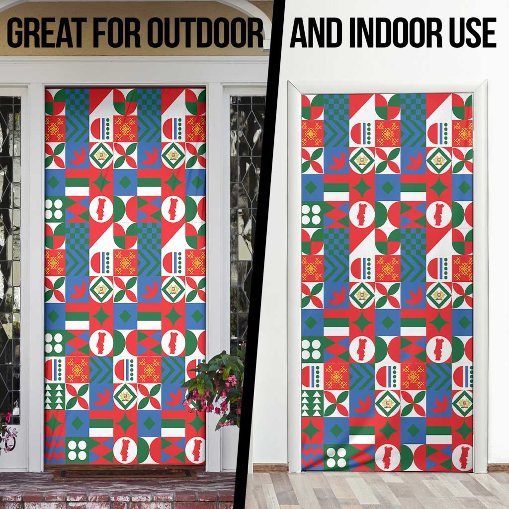 Portugal Football Door Cover Patchwork National Flag Design - Wonder Print Shop