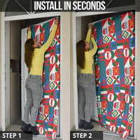 Portugal Football Door Cover Patchwork National Flag Design - Wonder Print Shop