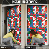 Portugal Football Door Cover Patchwork National Flag Design - Wonder Print Shop