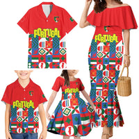 Portugal Football Family Matching Mermaid Dress and Hawaiian Shirt Patchwork National Flag Design - Wonder Print Shop
