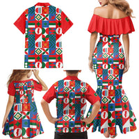 Portugal Football Family Matching Mermaid Dress and Hawaiian Shirt Patchwork National Flag Design - Wonder Print Shop