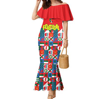 Portugal Football Family Matching Mermaid Dress and Hawaiian Shirt Patchwork National Flag Design - Wonder Print Shop