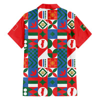 Portugal Football Family Matching Off The Shoulder Long Sleeve Dress and Hawaiian Shirt Patchwork National Flag Design - Wonder Print Shop
