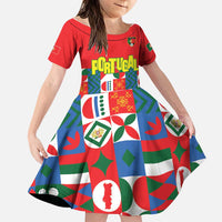 Portugal Football Family Matching Off Shoulder Maxi Dress and Hawaiian Shirt Patchwork National Flag Design - Wonder Print Shop