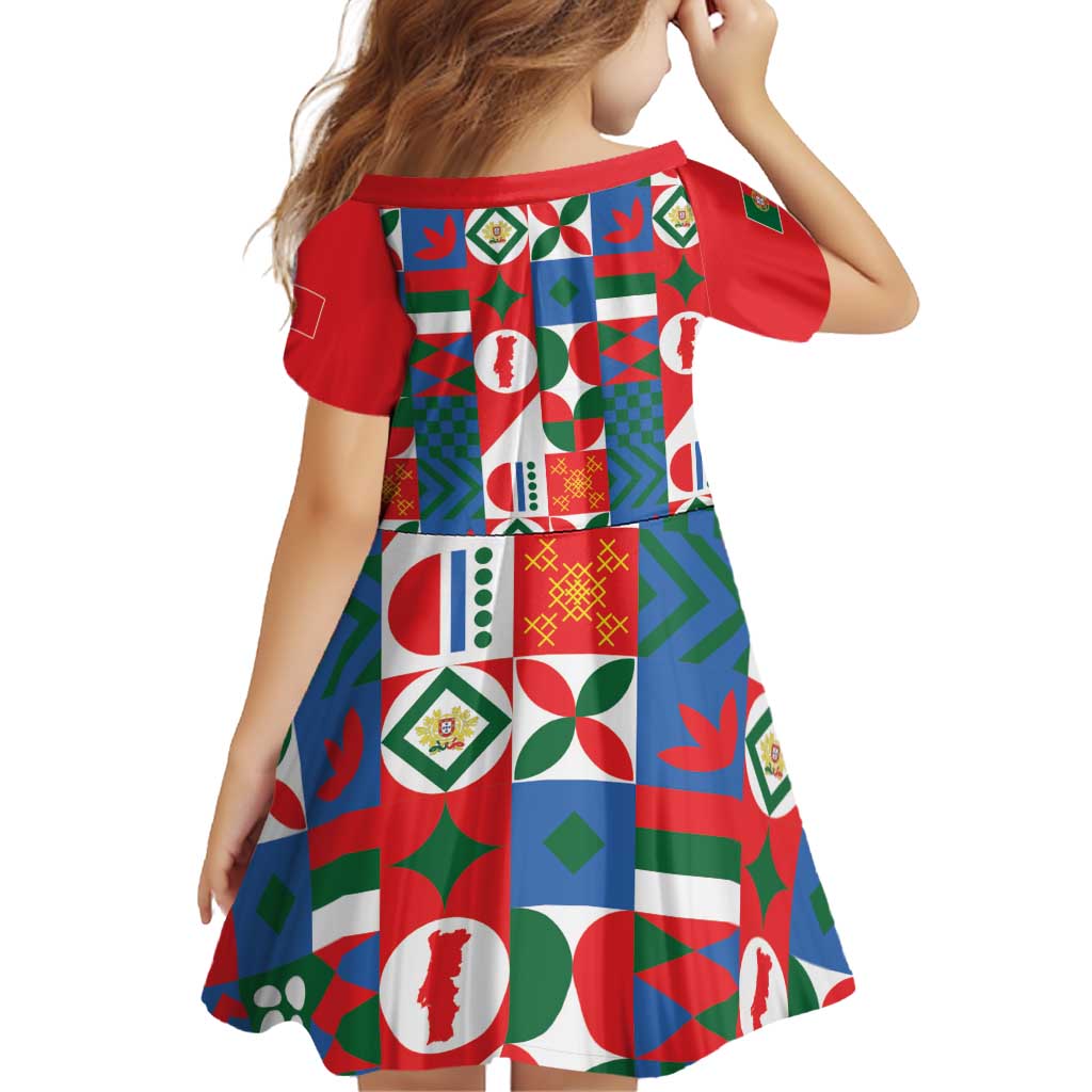 Portugal Football Family Matching Summer Maxi Dress and Hawaiian Shirt Patchwork National Flag Design - Wonder Print Shop