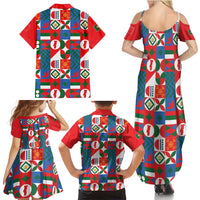 Portugal Football Family Matching Summer Maxi Dress and Hawaiian Shirt Patchwork National Flag Design - Wonder Print Shop