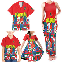 Portugal Football Family Matching Tank Maxi Dress and Hawaiian Shirt Patchwork National Flag Design - Wonder Print Shop