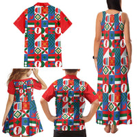 Portugal Football Family Matching Tank Maxi Dress and Hawaiian Shirt Patchwork National Flag Design - Wonder Print Shop