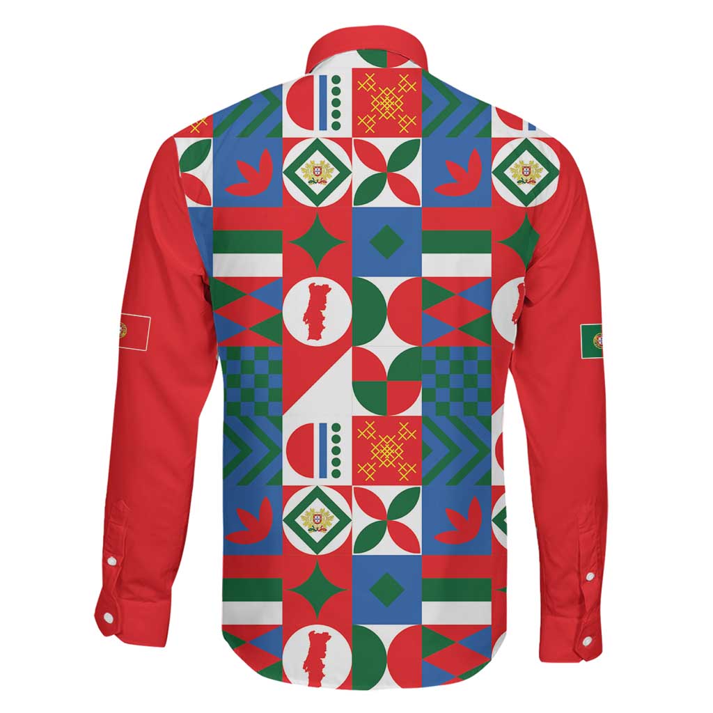 Portugal Football Family Matching Tank Maxi Dress and Hawaiian Shirt Patchwork National Flag Design - Wonder Print Shop