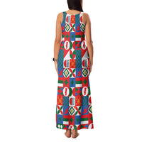 Portugal Football Family Matching Tank Maxi Dress and Hawaiian Shirt Patchwork National Flag Design - Wonder Print Shop